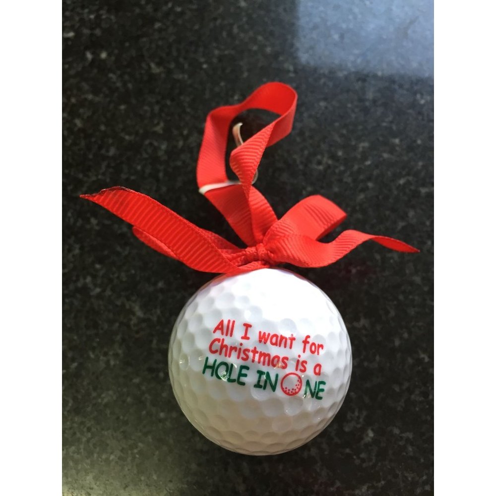 Ganz Holiday Christmas Golf Ball Ornament "All I Want For Christmas"